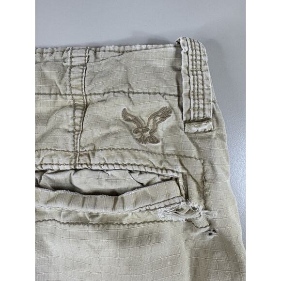 American Eagle Y2K Men's Longboard Cargo Shorts 30 Tan Ripstop Retro Surf Skate - Picture 12 of 16